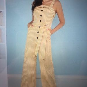Yellow striped jumpsuit